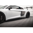 Maxton Design difuzory pod boční prahy s křidélky ver.2 pro Audi R8 Mk2 Facelift, černý lesklý plast ABS