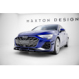 Maxton Design "Street Pro" spoiler pod přední nárazník pro Audi A3 8Y Facelift, plast ABS bez povrchové úpravy, S-Line / S-Line Sedan, s černou a červenou linkou