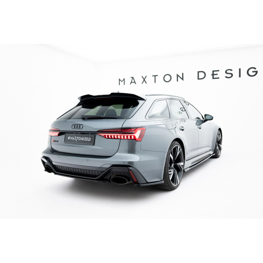 Maxton Design středový spoiler zadního nárazníku pro Audi RS7 C8, černý lesklý plast ABS