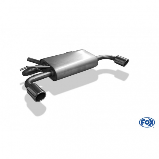 Fox Sportauspuff koncový tlumič výfuku s koncovkou 1x80 Typ 16 na obou stranách pro Dacia Duster 4X4 2010- s motorem 1.5 D, 1.6