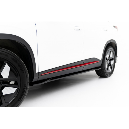 Maxton Design difuzory pod boční prahy pro Omoda 5 Mk1, černý lesklý plast ABS
