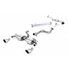 Milltek Sport výfukový systém Turbo-back bez Hi-Flow sportovního katalyzátoru bez rezonátoru (hlasitější) pro Ford Focus MK2 RS 2.5T 305PS 2009-2010, typ koncovek: DTM leštěné