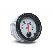 Autogauge palubní přístroj - ampermetr s bílým podkladem Autogauge palubní přístroj - ampermetr s bílým podkladem