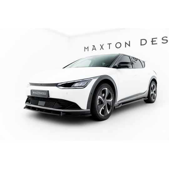 Maxton Design spoiler pod přední nárazník pro Kia EV6 Mk1, černý lesklý plast ABS