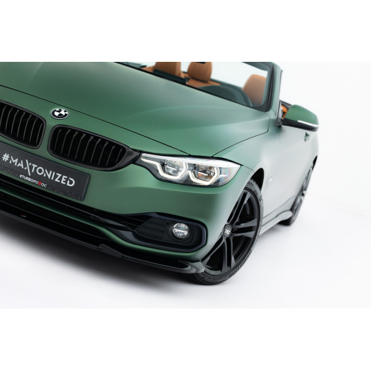 Maxton Design spoiler pod přední nárazník pro BMW řada 4 F32, F33, černý lesklý plast ABS, Cabrio / Coupe
