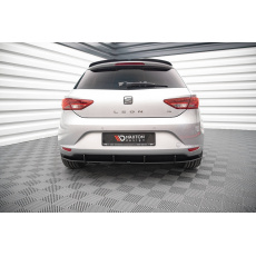 Maxton Design "Street Pro" difuzor zadního nárazníku pro Seat Leon Mk3, plast ABS bez povrchové úpravy, s černou a červenou linkou