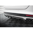 Maxton Design středový spoiler pod zadní nárazník s žebrováním pro Ford Mondeo Mk5 Facelift, černý lesklý plast ABS, Sport