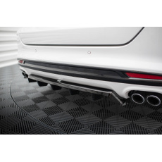 Maxton Design středový spoiler pod zadní nárazník s žebrováním pro Ford Mondeo Mk5 Facelift, černý lesklý plast ABS, Sport