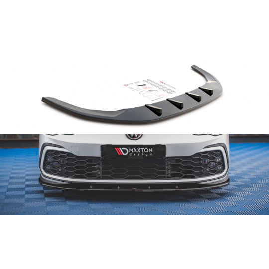 Maxton Design spoiler pod přední nárazník pro Volkswagen Golf GTI Mk8, černý lesklý plast ABS