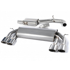 Milltek Sport výfukový systém cat-back Race system s rezonátorem (tišší) bez klapek pro Volkswagen Golf MK7 R 2.0 TSI 300PS (ECE schválení, 76.2mm vedení) 2014-2016, typ koncovek: oválné leštěné