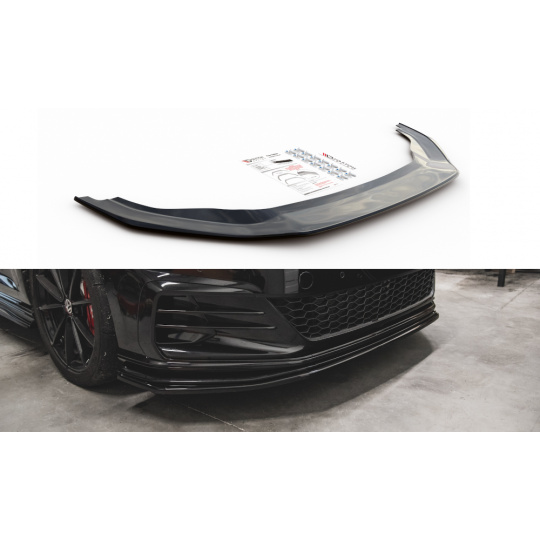 Maxton Design spoiler pod přední nárazník pro Volkswagen Golf GTI TCR Mk7 Facelift, červený lesklý plast ABS