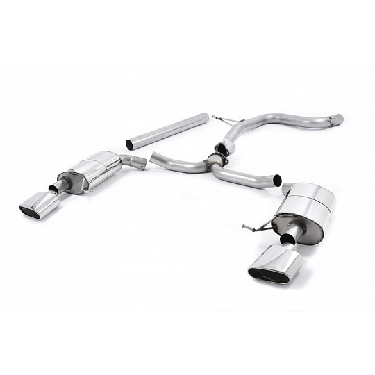 Milltek Sport výfukový systém cat-back bez rezonátoru (hlasitější) pro Seat Leon ST Cupra 280/290 2.0 TSI (280/290PS - bez OPF/GPF) 2015-2019, leštěné oválné koncovky