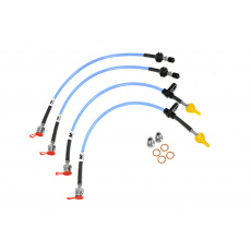 Forge Motorsport sada opletených brzdových hadic pro Toyota Supra Mk5 (A90), barva potahu: modrá