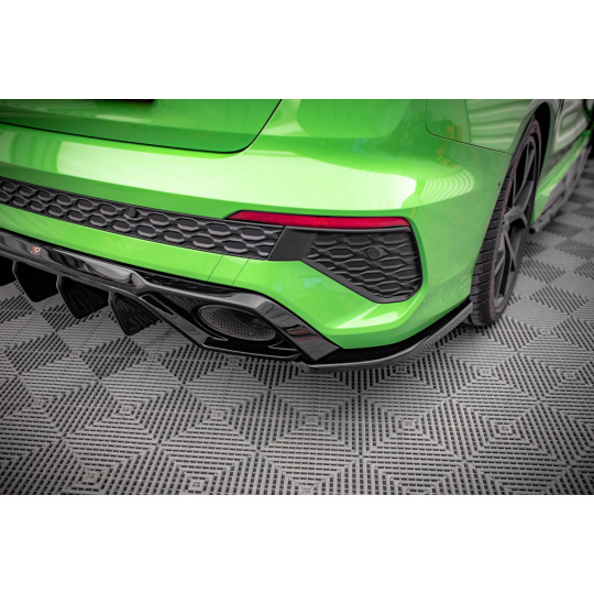 Maxton Design boční difuzory pod zadní nárazník pro Audi RS3 8Y, černý lesklý plast ABS