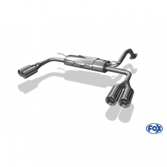 Fox Sportauspuff koncový tlumič výfuku s koncovkou 2x90 Typ 13 na obou stranách pro Toyota Auris 2007- s motorem 1.4, 1.6, 1.8