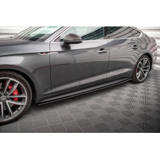 Maxton Design difuzory pod boční prahy pro Audi A5, S5 F5, černý lesklý plast ABS, Sportback