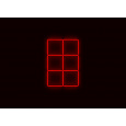 Kompletní LED čtyřhranné svítidlo červené, rozměr: 6 elementů 88 x 132 cm