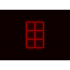 Kompletní LED čtyřhranné svítidlo červené, rozměr: 6 elementů 88 x 132 cm Kompletní LED čtyřhranné svítidlo červené, rozměr: 6 elementů 88 x 132 cm