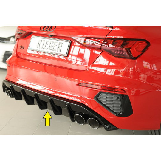 Rieger vložka zadního nárazníku pro Audi A3 GY 5-dvéř. (sportback), plast ABS lakovaný do černé lesklé barvy