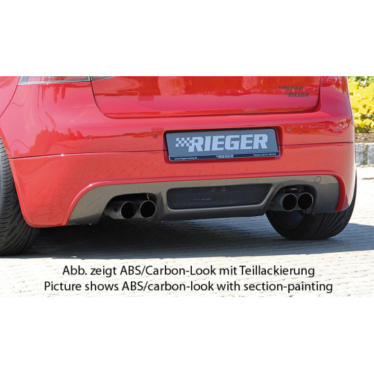 Rieger spoiler pod zadní nárazník pro Volkswagen Golf 5 1K 3-dvéř., 5-dvéř., GTI, plast ABS bez povrchové úpravy, pro dvojité koncovky na obou stranách