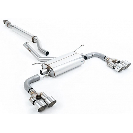 Milltek Sport výfukový systém secondary cat-back s rezonátorem (tišší) pro Toyota GR86 2.4l 2022-2024, leštěné koncovky