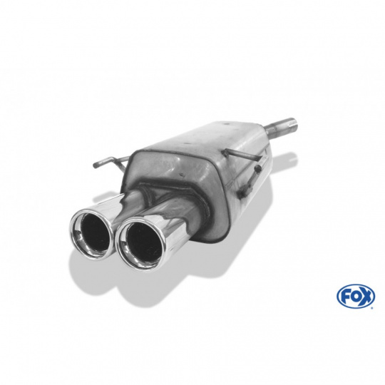 Fox Sportauspuff koncový tlumič výfuku s koncovkou 2x76 Typ 13 pro Opel Corsa C s motorem 1.0, 1.2, 1.3 D, 1.4, 1.7 D, 1.8
