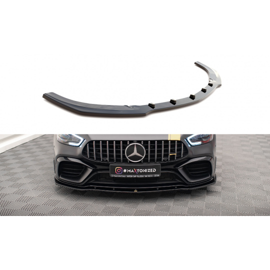 Maxton Design spoiler pod přední nárazník ver.2 pro Mercedes AMG GT 4 -Door Coupe GT 63S Aero, černý lesklý plast ABS