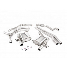 Milltek Sport výfukový systém cat-back bez rezonátoru (Race - hlasitější) pro Audi RS5 B9 2.9 V6 Turbo Sportback (bez OPF/GPF) 2018-2019, typ koncovek: oválné leštěné