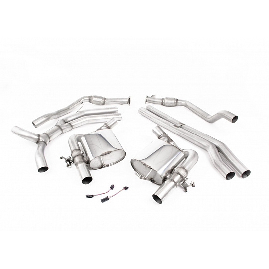 Milltek Sport výfukový systém cat-back bez rezonátoru (Race - hlasitější) pro Audi RS5 B9 2.9 V6 Turbo Sportback (bez OPF/GPF) 2018-2019, typ koncovek: oválné leštěné