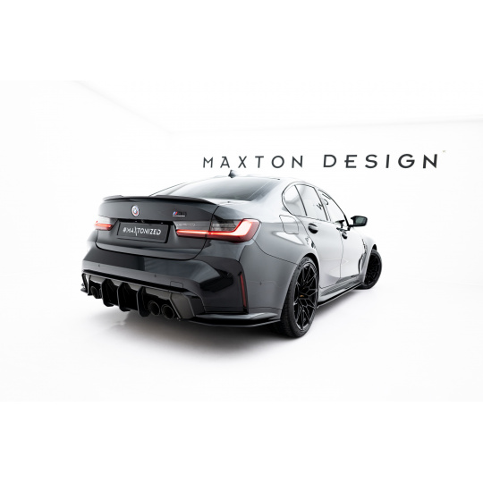 Maxton Design "Street Pro" difuzor zadního nárazníku pro BMW M4 G82, plast ABS bez povrchové úpravy, s červenou linkou