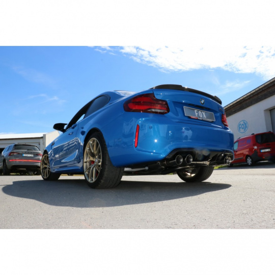 Fox Sportauspuff koncový tlumič výfuku s koncovkou 2x90 Typ 25 na obou stranách pro BMW řada 2 M2 s motorem 3.0