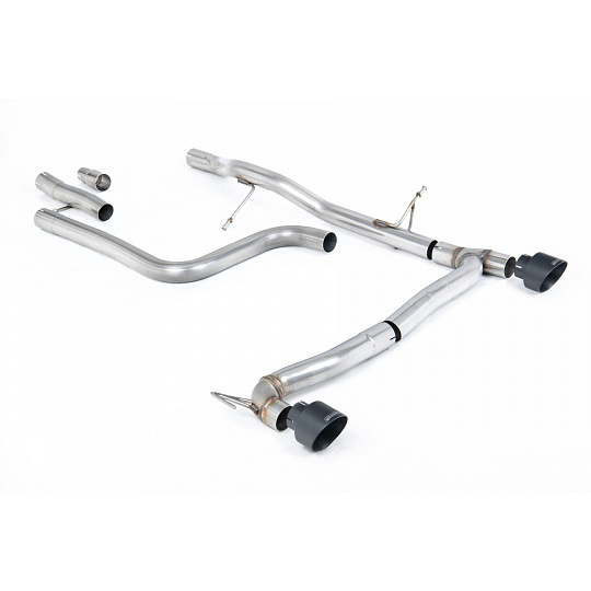 Milltek Sport výfukový systém OPF/GPF Back bez rezonátoru (hlasitější) pro Ford Fiesta Mk8 1.0T EcoBoost ST-Line 3/5-dvéř. (155ps Hybrid s OPF/GPF) - Maxton kit s dvojitým výstupem 2020-2024, GT-100 černé koncovky