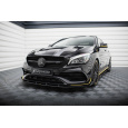 Maxton Design "Street Pro" spoiler pod přední nárazník s křidélky pro Mercedes CLA C 117 Facelift 45 Aero, s černou a červenou linkou