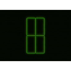 Kompletní LED čtyřhranné svítidlo zelené, rozměr: 4 elementy 88 x 234 cm Kompletní LED čtyřhranné svítidlo zelené, rozměr: 4 elementy 88 x 234 cm