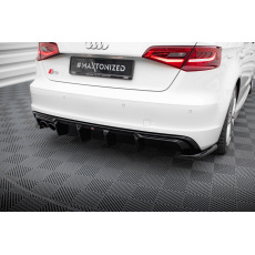Maxton Design vložka zadního nárazníku pro Audi A3 8V, černý lesklý plast ABS, S-Line Sportback, verze s dvojitou koncovkou na jedné straně Maxton Design vložka zadního nárazníku pro Audi A3 8V, černý lesklý plast ABS, S-Line Sportback, verze s dvojitou koncovkou na jedné straně