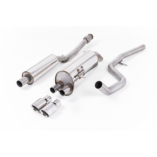 Milltek Sport homologovaný výfuk cat-back s rezonátorem (tišší) pro Peugeot 208 GTi 1.6 2012-2019, typ koncovek: GT-80 leštěné