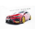 Maxton Design "Street Pro" spoiler pod přední nárazník s křidélky pro Volkswagen Golf GTI Mk8 Facelift, plast ABS bez povrchové úpravy, Clubsport, s černou a červenou linkou