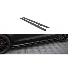 Maxton Design "Street Pro" difuzory pod boční prahy pro Audi S5 8T, plast ABS bez povrchové úpravy, Coupe/Cabrio, s červenou linkou