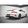 Maxton Design středový spoiler pod zadní nárazník s žebrováním pro Mercedes třída C W205 Facelift/63 AMG/Coupe, černý lesklý plast ABS