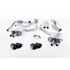 Milltek Sport výfukový systém cat-back bez rezonátoru (hlasitější) pro Audi S4 3.0 Turbo V6 B9 - Sedan/Avant (bez Sport Diff) 2016-2024, typ koncovek: JET-100 karbonové