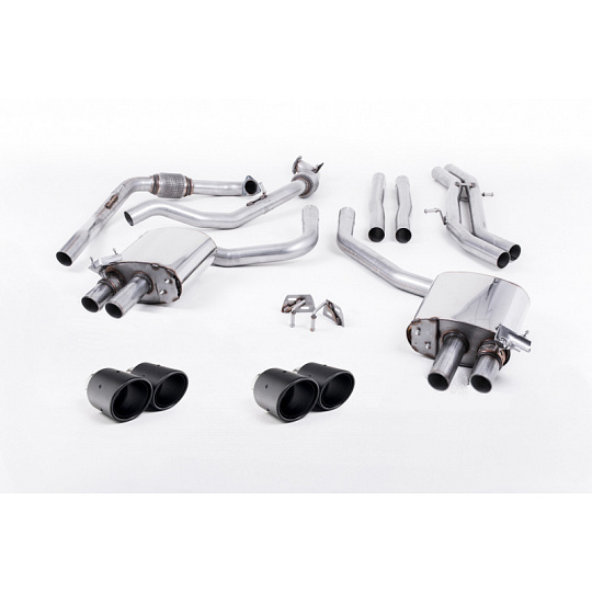 Milltek Sport výfukový systém cat-back bez rezonátoru (hlasitější) pro Audi S4 3.0 Turbo V6 B9 - Sedan/Avant (bez Sport Diff) 2016-2024, typ koncovek: JET-100 karbonové Milltek Sport výfukový systém cat-back bez rezonátoru (hlasitější) pro Audi S4 3.0 Turbo V6 B9 - Sedan/Avant (bez Sport Diff) 2016-2024, typ koncovek: JET-100 karbonové