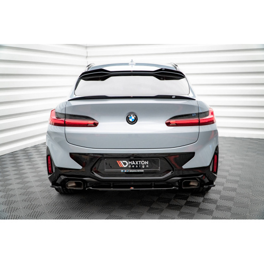 Maxton Design středový spoiler pod zadní nárazník pro BMW X4 G02 Facelift, černý lesklý plast ABS