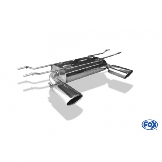 Fox Sportauspuff koncový tlumič výfuku s koncovkou 1x115x85 Typ 32 na obou stranách pro Mazda MX5 ND 2015- s motorem 1.5, 2.0