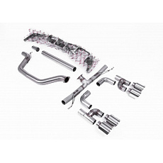 Milltek Sport výfukový systém OPF/GPF Back Golf R Style - Race (nejhlasitější) pro Volkswagen Golf Mk8 GTi (Golf R Style Quad Outlet - 245ps s OPF/GPF) 2020-2024, typ koncovek: GT-115 leštěné