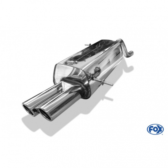 Fox Sportauspuff koncový tlumič výfuku s koncovkou 2x70 Typ 16 pro Ford Fiesta VII 2008- s motorem 1.6 Fox Sportauspuff koncový tlumič výfuku s koncovkou 2x70 Typ 16 pro Ford Fiesta VII 2008- s motorem 1.6