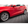 Maxton Design "Street Pro" difuzory pod boční prahy s křidélky pro Audi A3 8Y, plast ABS bez povrchové úpravy, s červenou linkou