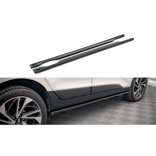 Maxton Design difuzory pod boční prahy pro Hyundai ix35 Mk1, černý lesklý plast ABS