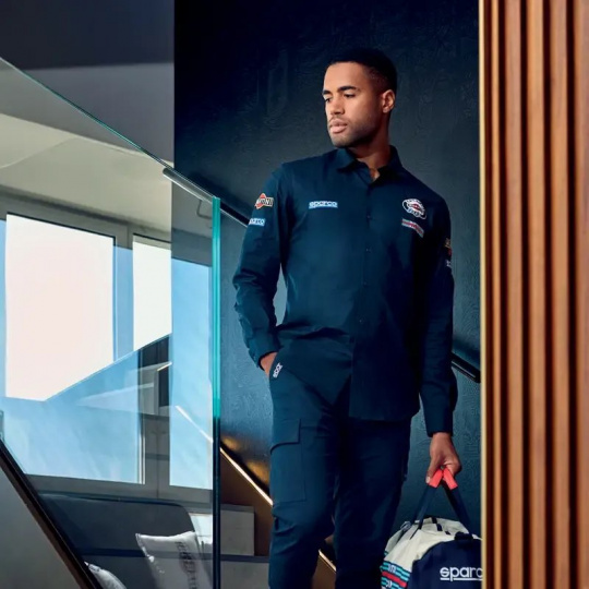 Sparco košile s dlouhým rukávem Martini Racing, barva: modrá, velikost: L