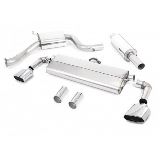 Milltek Sport homologovaný výfuk cat-back s rezonátorem pro Seat Leon Cupra 300 2.0 TSI (bez OPF/GPF) 2018-2019, oválná leštěná koncovka