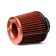Raemco univerzální vzduchový filtr o délce 130 mm se vstupem 77 mm s možností redukce na 70 nebo 63 mm, barva oranžová